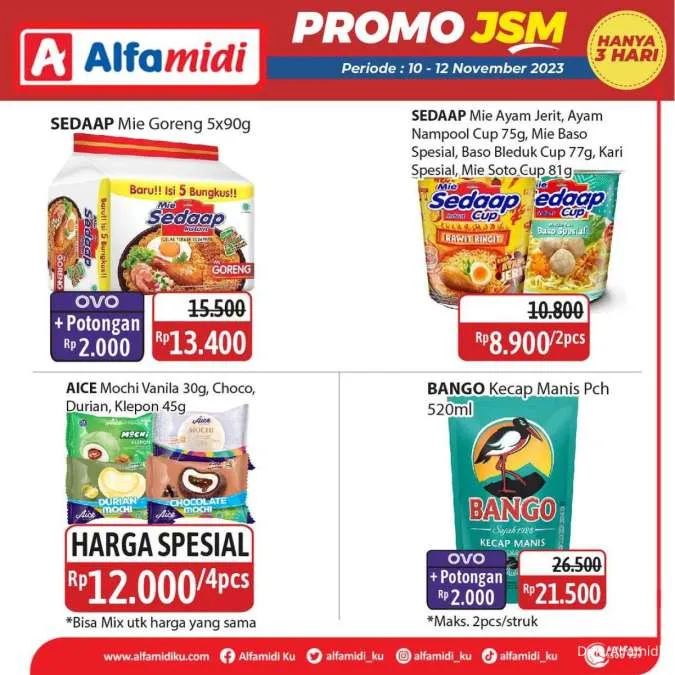 Promo JSM Alfamidi November 2023, Katalog Terbaru 10-12 November, Diskon Lebih Hemat, Belanja 3 Hari Promo, Potongan Harga Produk, Penawaran Spesial JSM 10-12 November, Promo Makanan dan Minuman, Harga Promo Produk Bersih-Bersih, Belanja Online Alfamidi Terbaru, Diskon OVO dan Kartu Debit Alfamidi 2023, Katalog Promo JSM Alfamidi, Promo Alfamidi November 2023