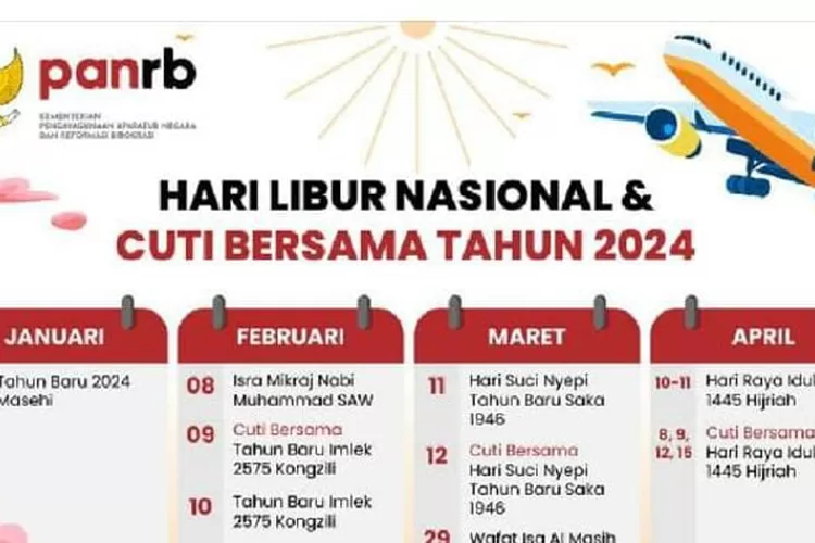 Cek Jadwal Libur 2024! Daftar Lengkap Hari Libur Nasional Dan Cuti ...