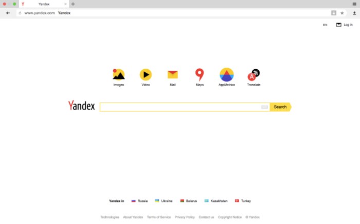 Yandex Browser sebagai alternatif Chrome di Jepang