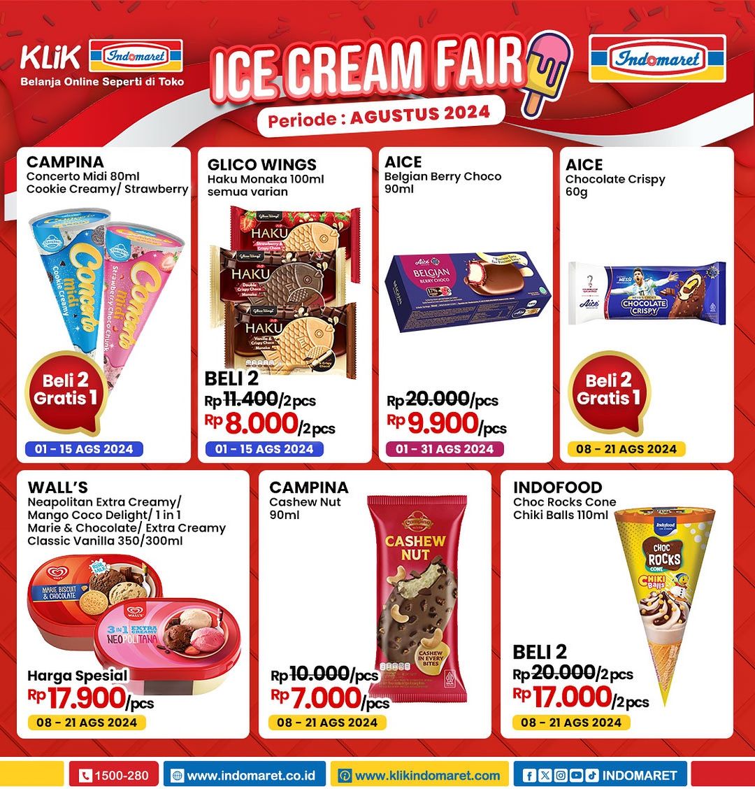 Promo Indomaret Ice Cream Fair Periode Agustus 2024