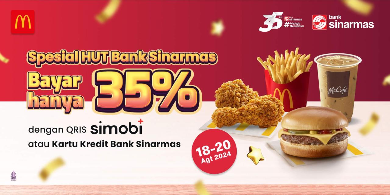 Promo McD x Bank Sinarmas HUT ke-35 diskon