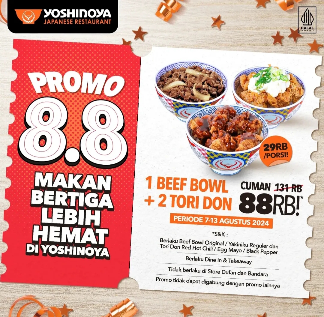 Promo 8.8 Yoshinoya Agustus 2024