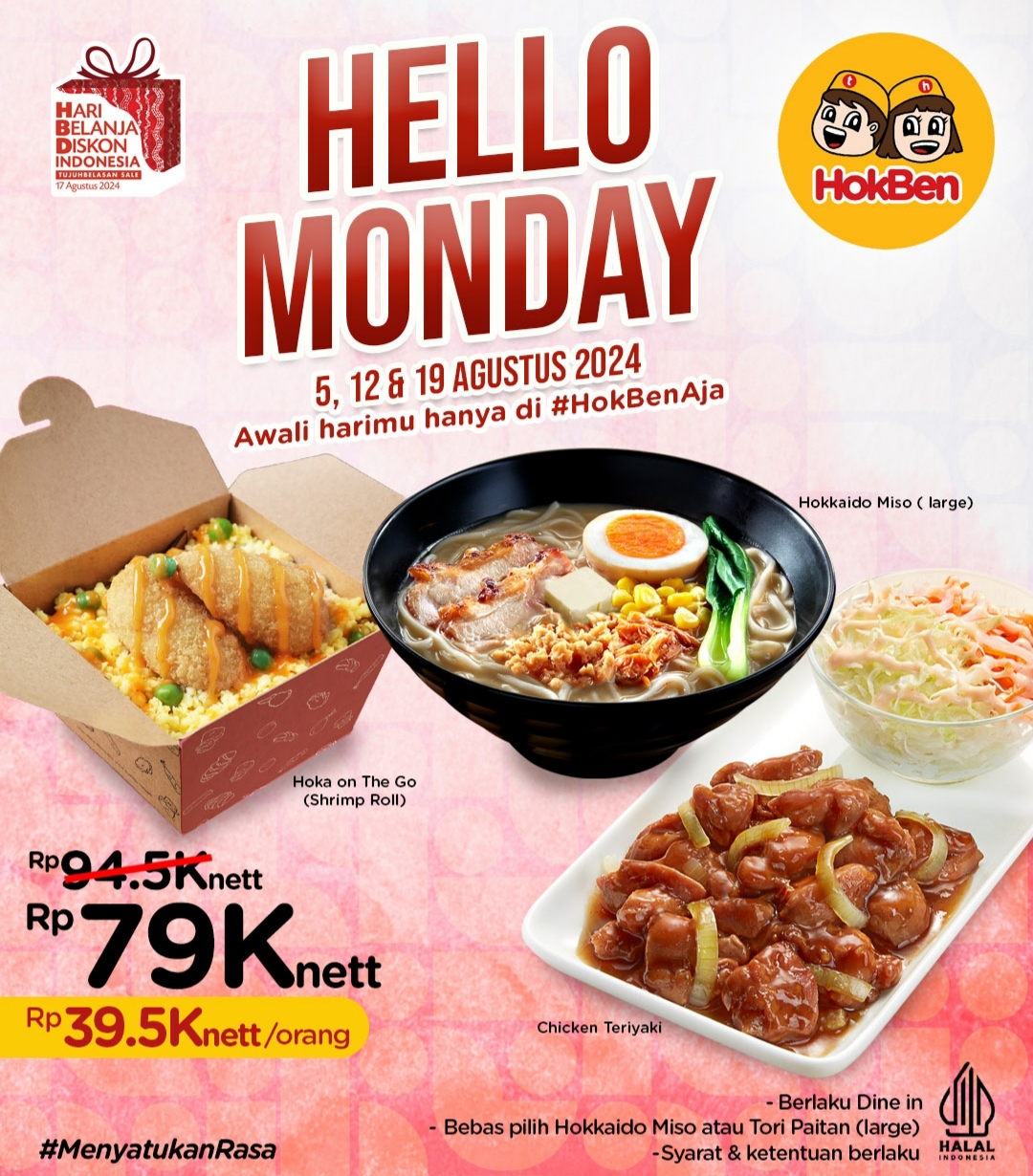 Promo Hokben Hello Monday Agustus 2024