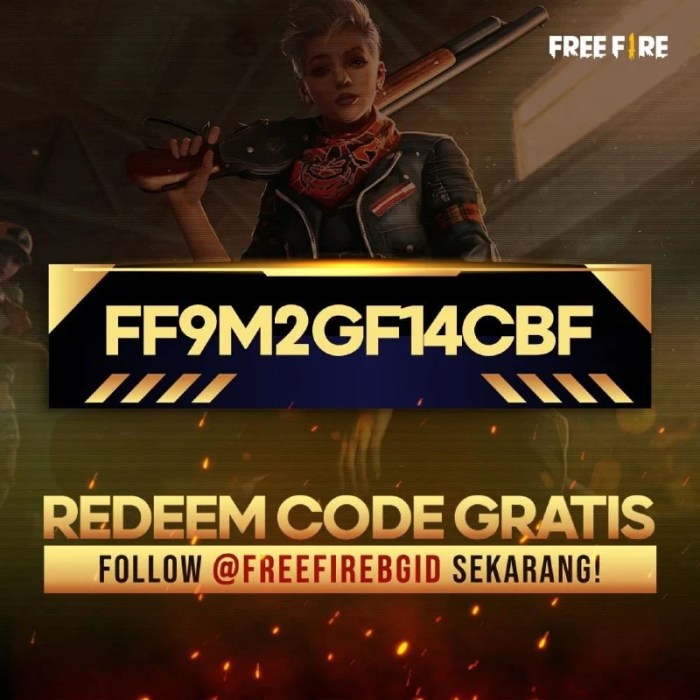 Kode redeem ff terbaru 6 dan 7 agustus