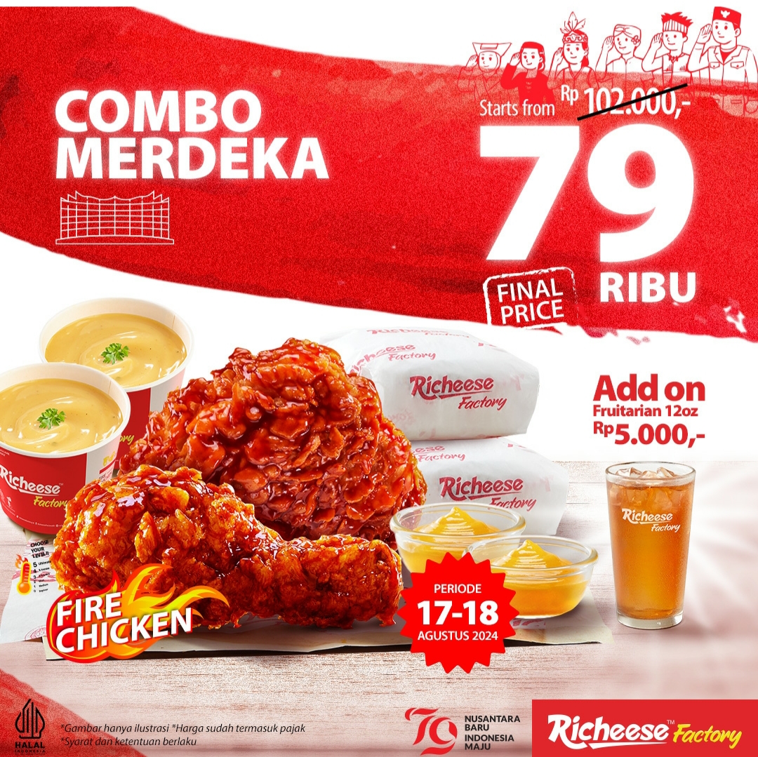 Promo Kemerdekaan Richeese Factory Agustus 2024 combo merdeka