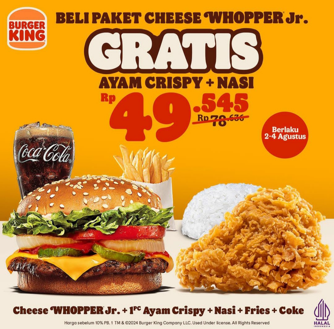 Promo Burger King Awal Agustus 2024 edisi Kemerdekaan Indonesia