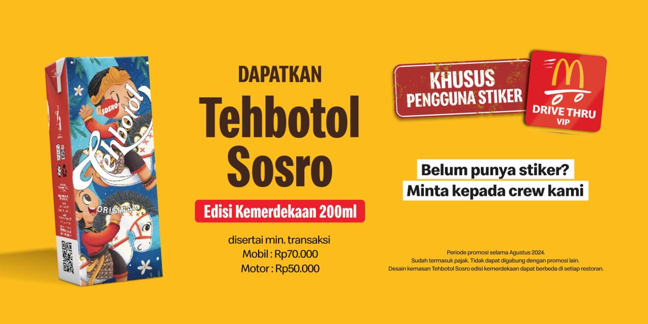 Promo McD khusus pengguna stiker drive thru edisi Kemerdekaan