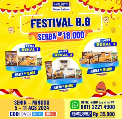 Promo Kemerdekaan, Promo 8.8, Promo 8.8 Gokana, Promo 8.8 PHD, promo agustus 2024, Promo 8.8 CFC, Promo 8.8 Yoshinoya, promo 8.8 makanan, promo 8.8 sari roti, promo 8.8 bakmi gm, promo 8.8 agustus 2024, Promo 8.8 Dunkin, promo 8.8 kfc, Promo 8.8 Raa Cha, Promo 8.8 Wendys, Promo 8.8 Burger bangor, Promo 8.8 mcd, Promo 8.8 janji jiwa