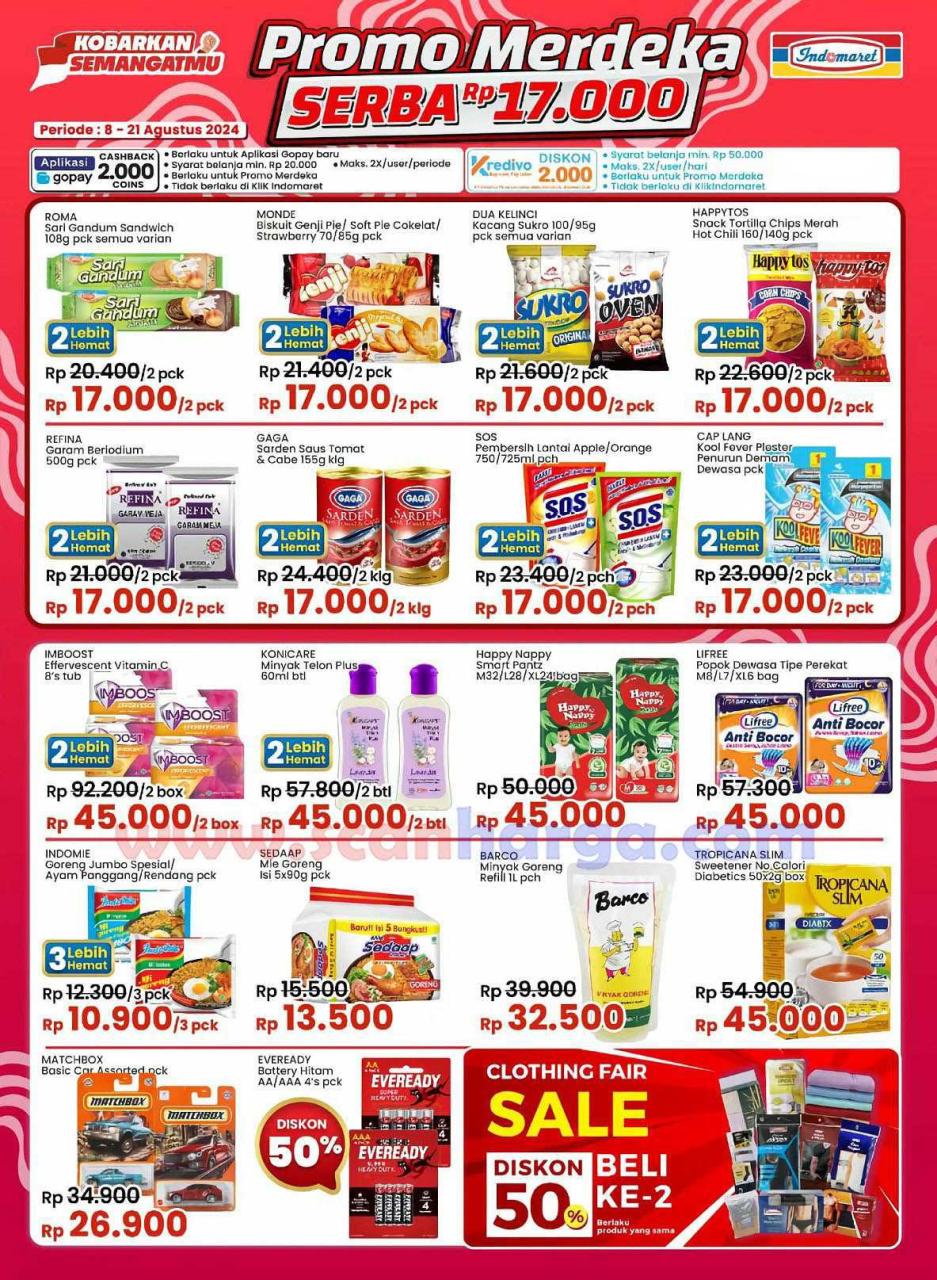 Promo INDOMARET MERDEKA SERBA RP. 17.000 Periode 8 - 21 Agustus 2024 2