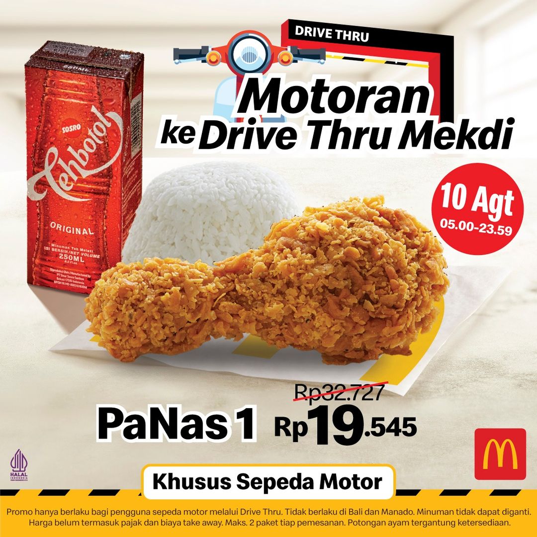 Promo McDonalds Drive Thru Motor - PaNas 1 Hanya Rp. 19.454