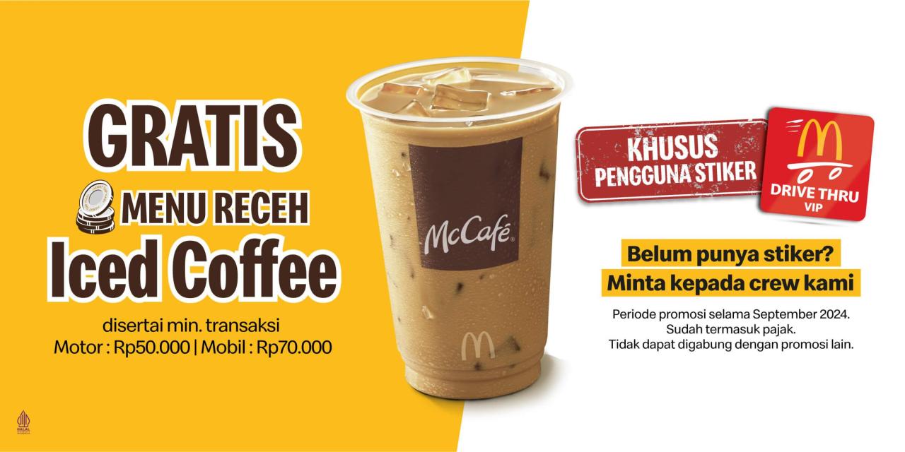 McD Drive thru gratis menu minuman