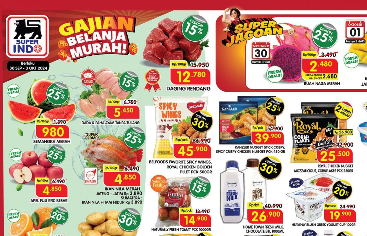 Promo Superindo Weekday Gajian 30 September-3 Oktober 2024