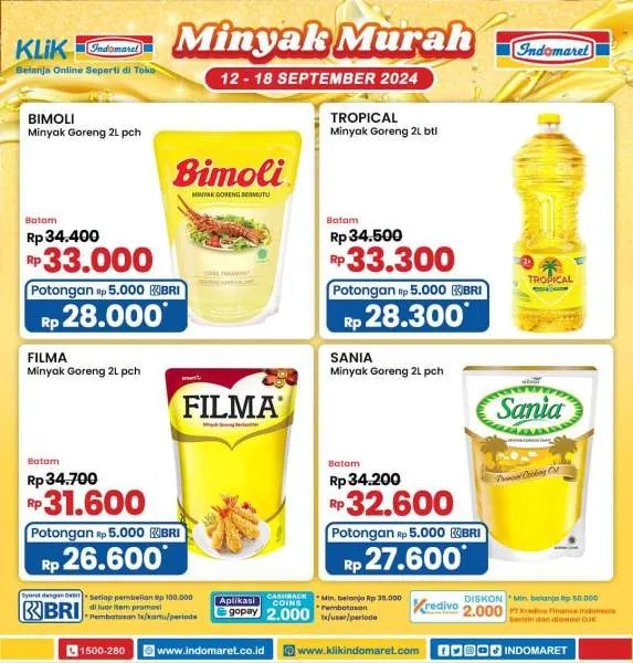 Promo Minyak Goreng Murah di Indomaret 12-19 September 2024