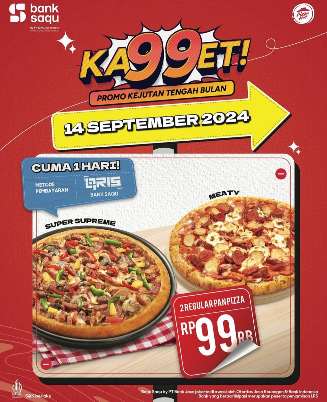 Promo Pizza Hut & PHD Cuma 1 Hari Pesan 2 Pizza Rp99.000 