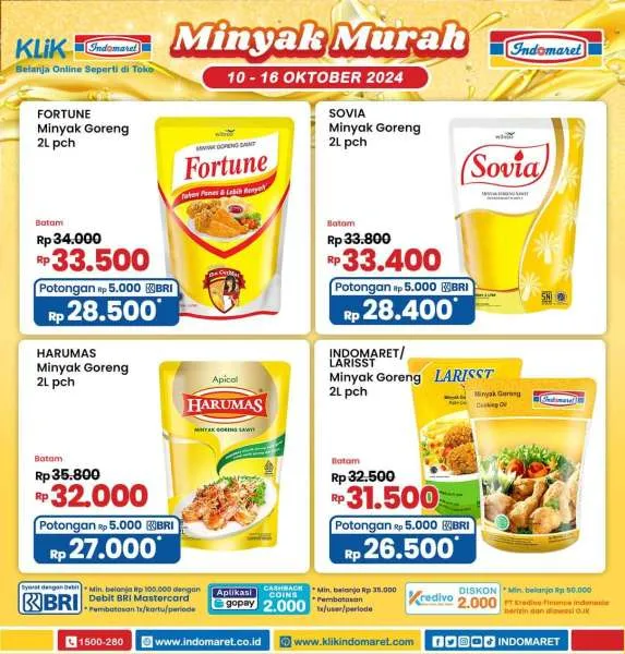 Promo Minyak Goreng Murah di Indomaret 10-16 Oktober 2024