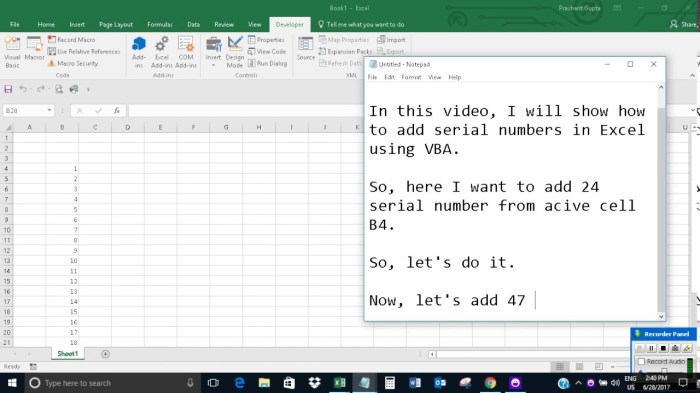 Cara membuat nomor urut di excel