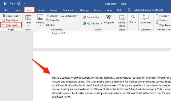 Cara menambah halaman baru di word