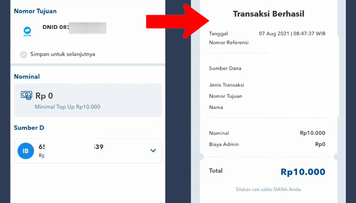 Cara transfer bri ke dana