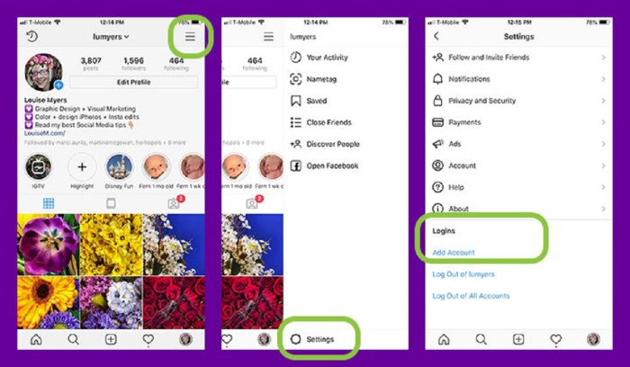 Cara menambah akun di instagram