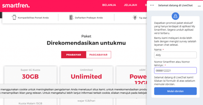 Cara cek paket smartfren