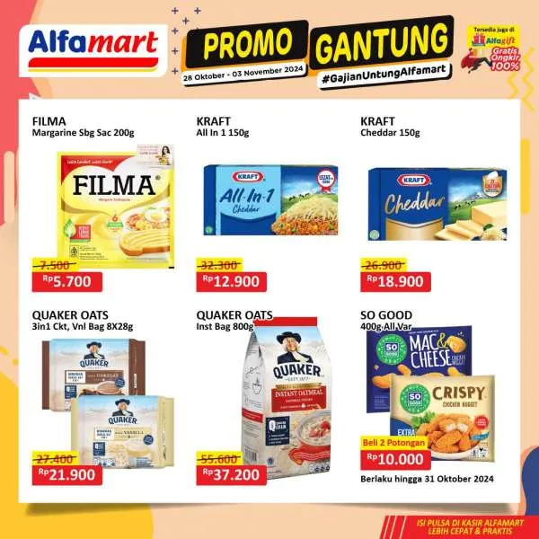 Promo Alfamart Gantung Periode 28 Oktober-3 November 2024