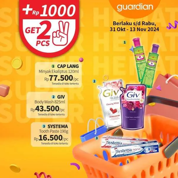 Promo Guardian Super Hemat Periode 31 Oktober-13 November 2024