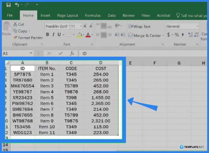 Cara membuat tabel di excel