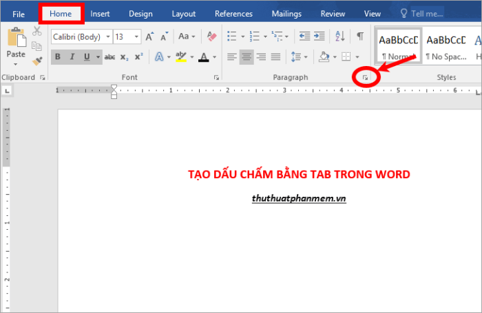 Cara membuat titik titik panjang di word