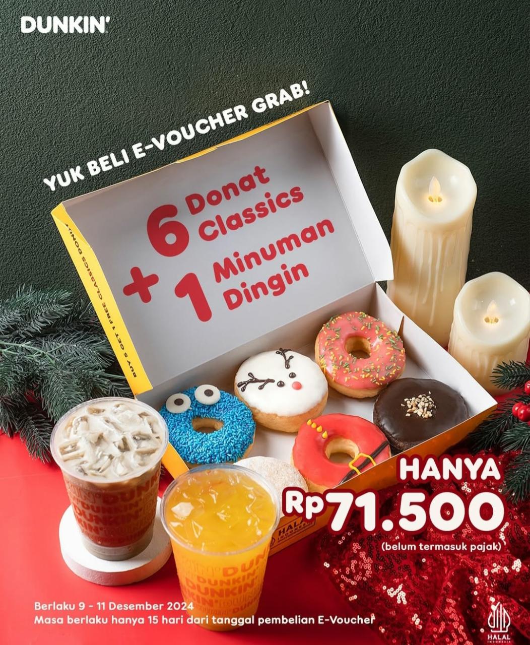 Promo Dunkin 6 donat 2 minuman