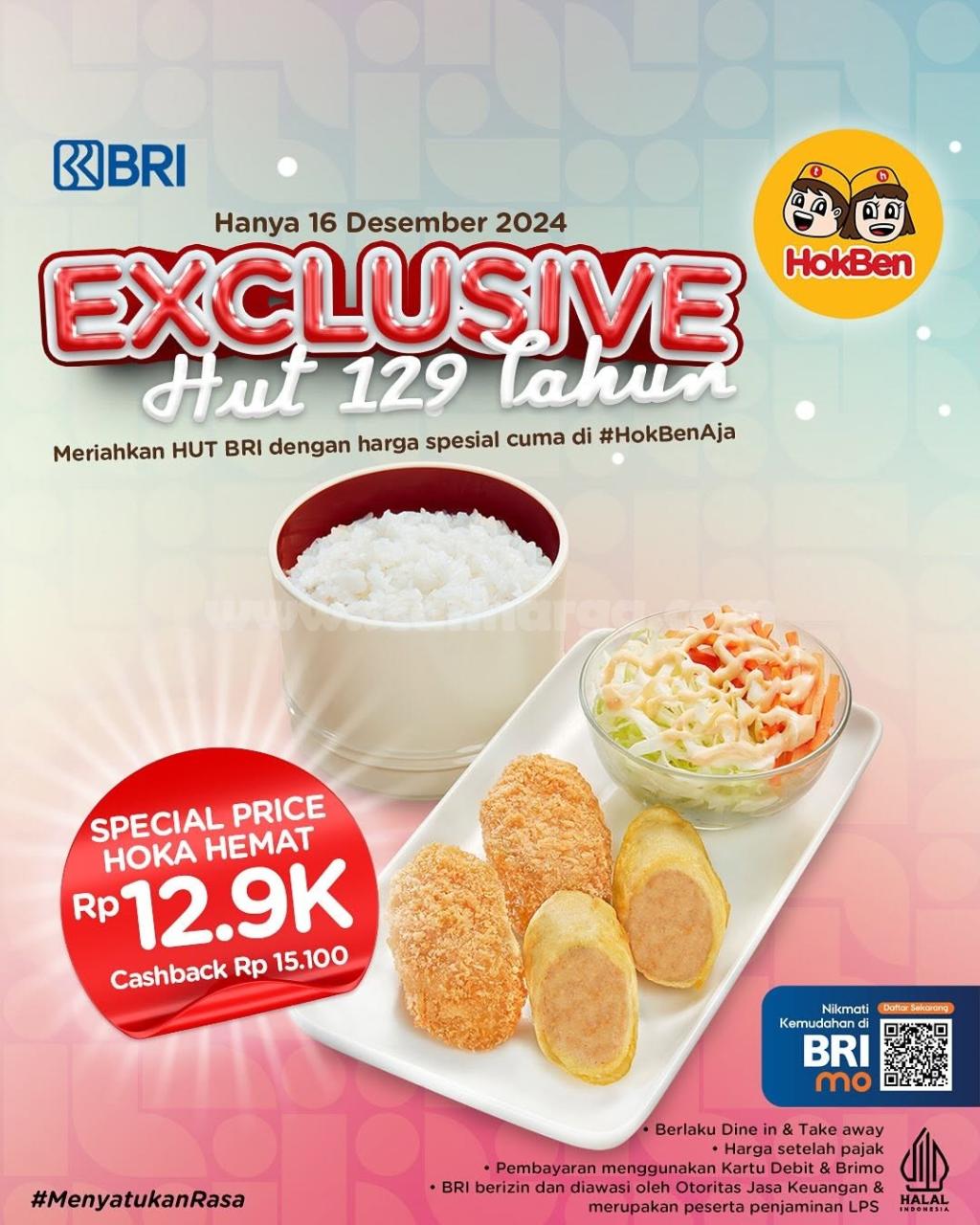 HOKBEN Promo HUT BRI 129 - 2 Bento Special 1 + 2 Es Merah Delima Cuma Rp. 129K