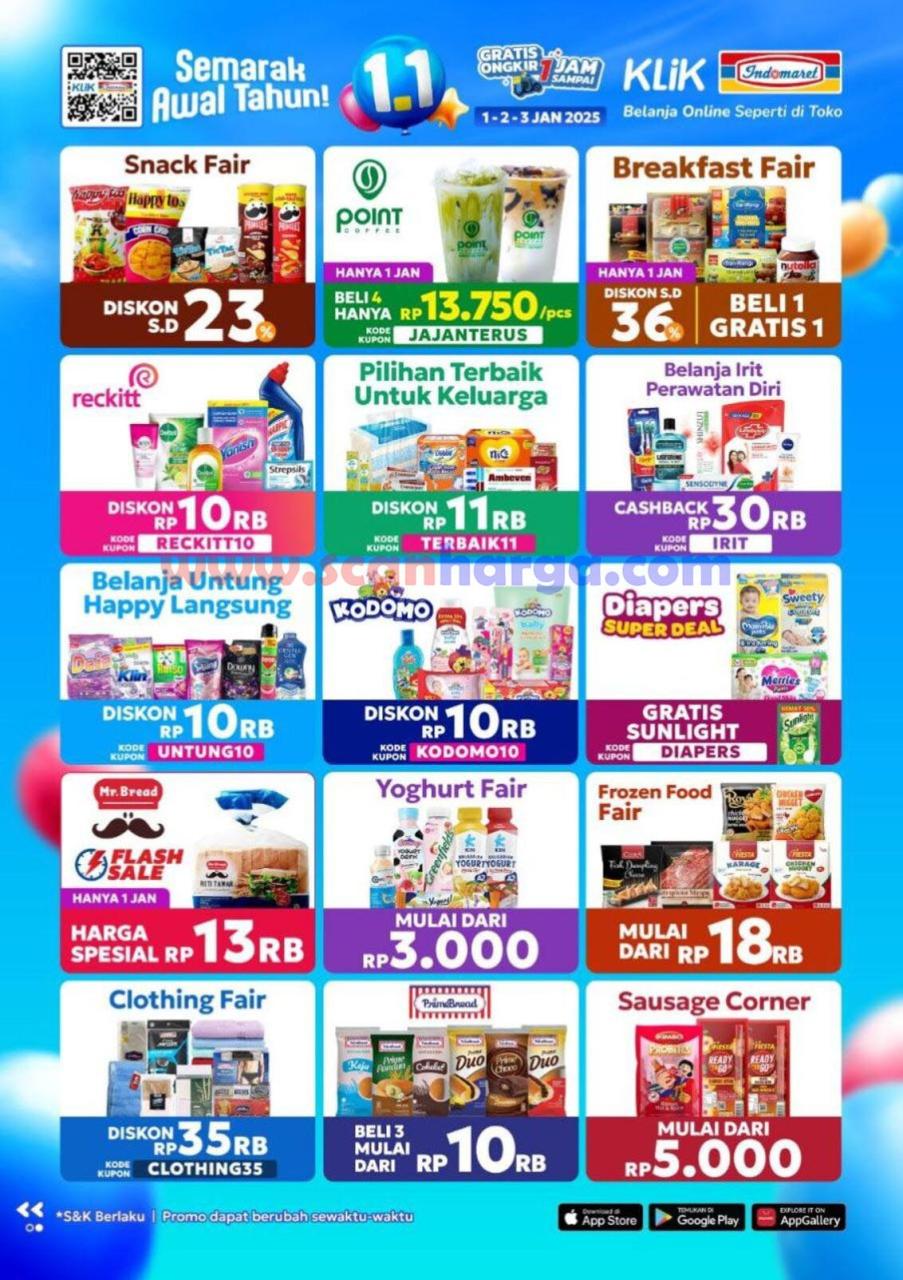 Promo Indomaret Tahun Baru 1.1 Semarak Awal Tahun 1-3 Januari 2025