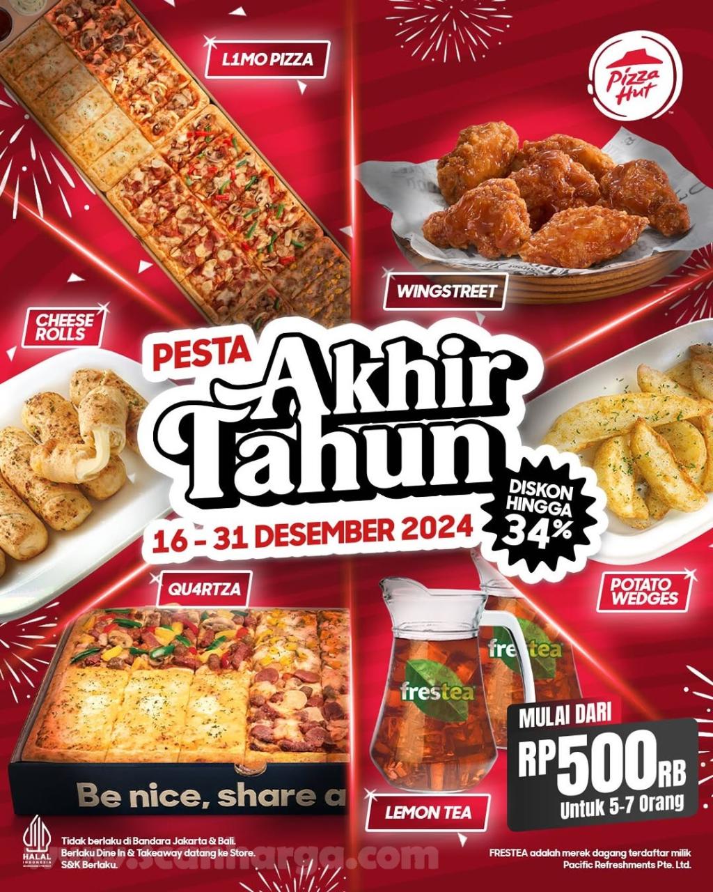 Promo Pizza Hut Spesial Libur Natura 27-31 Des 2024, Paket Hemat Akhir Tahun Diskon 34%