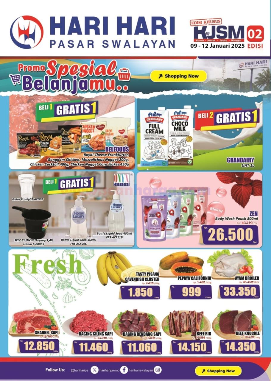 Katalog Promo JSM Hari Hari Swalayan 9 - 12 Januari 2025 1