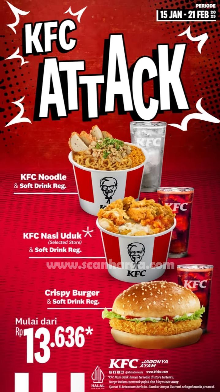 Promo KFC ATTACK mulai Rp. 13Ribuan per menu, hingga 21 Februari 2025