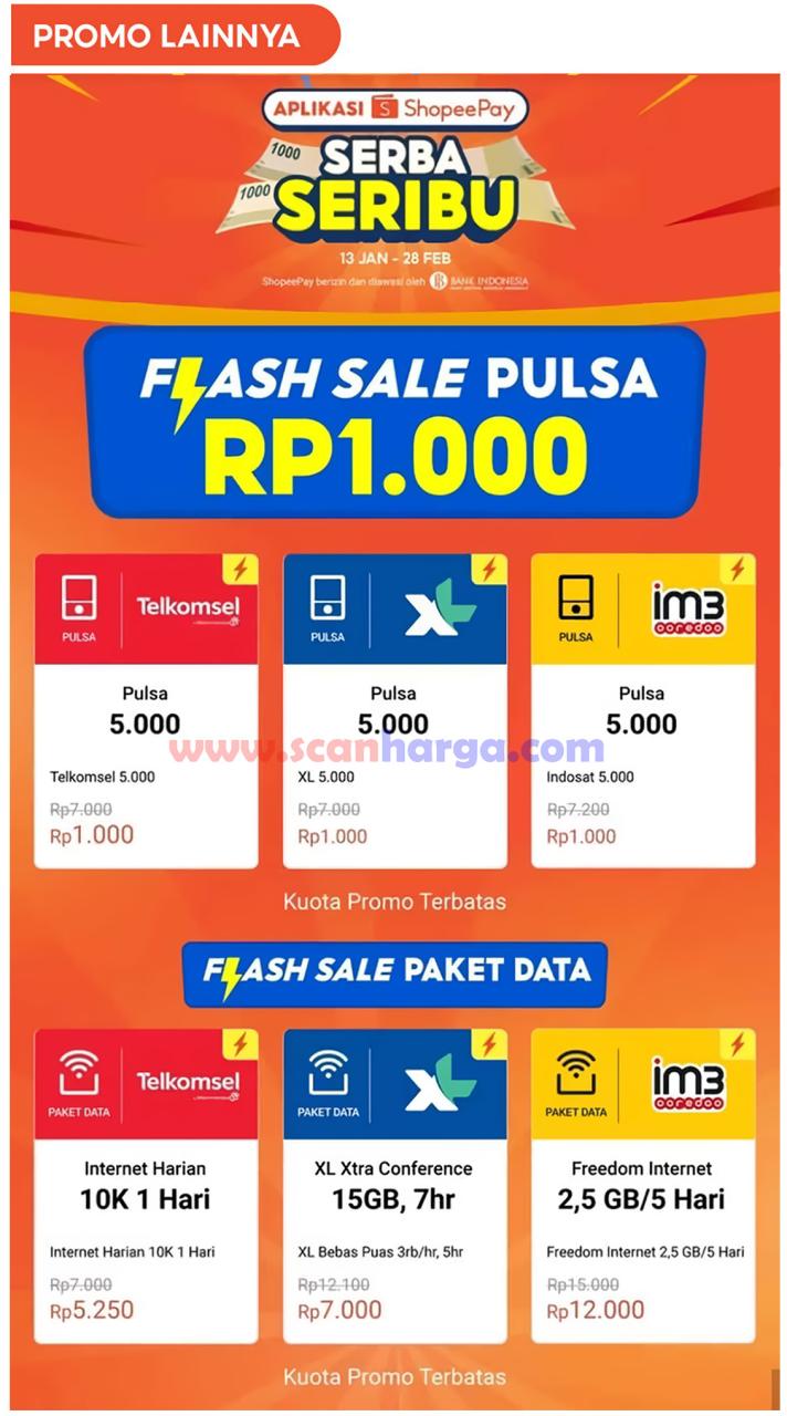 Promo SHOPEEPAY SERBA SERIBU Rp. 1.000 Periode 13 Januari - 28 Februari 2025 5