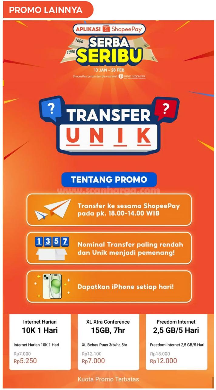 Promo SHOPEEPAY SERBA SERIBU Rp. 1.000 Periode 13 Januari - 28 Februari 2025 6